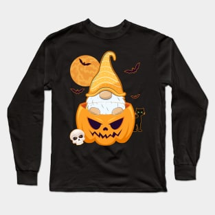 Pumpkin Gnome Cute Halloween Long Sleeve T-Shirt